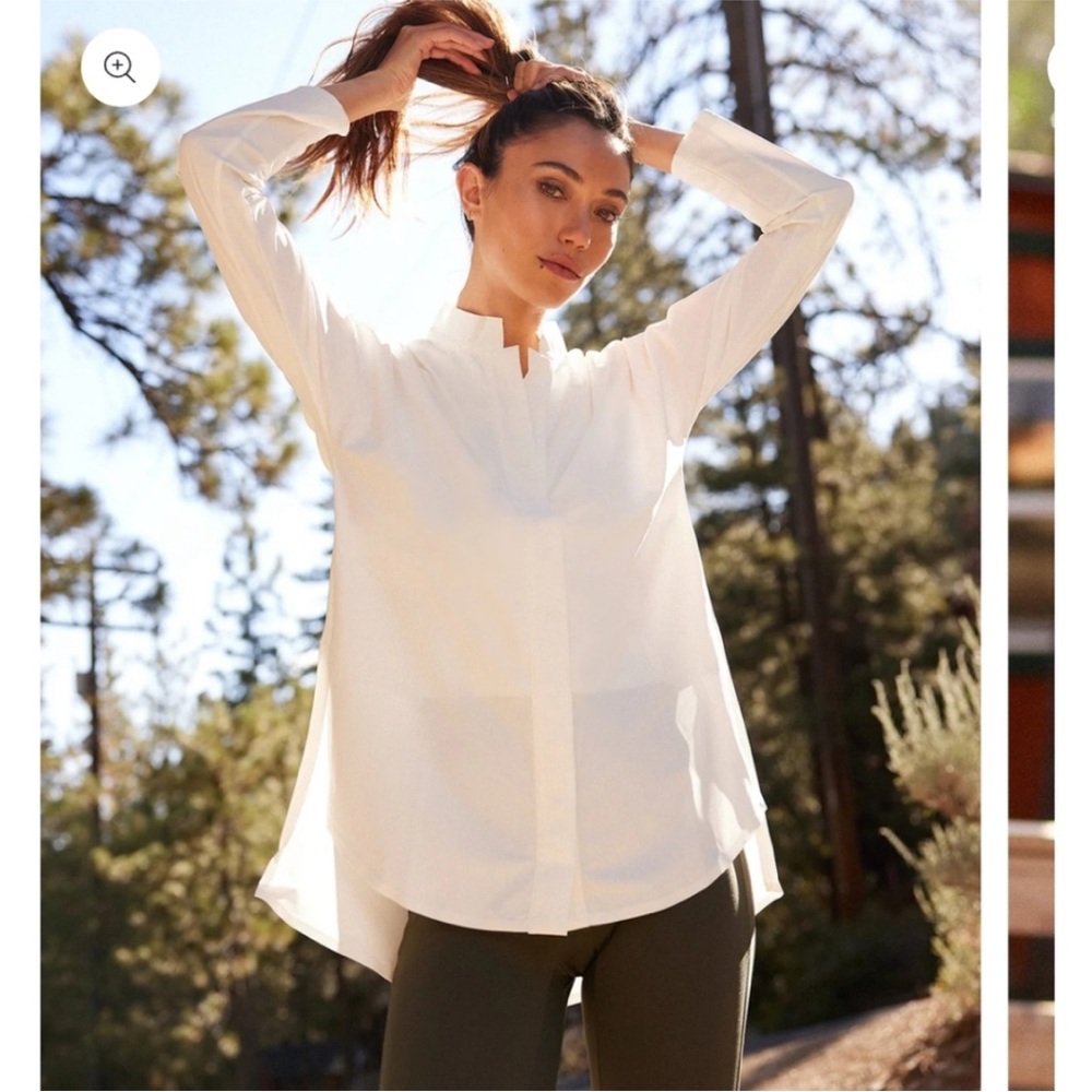 Aday | Something Borrowed White Button Down Tunic… - image 1